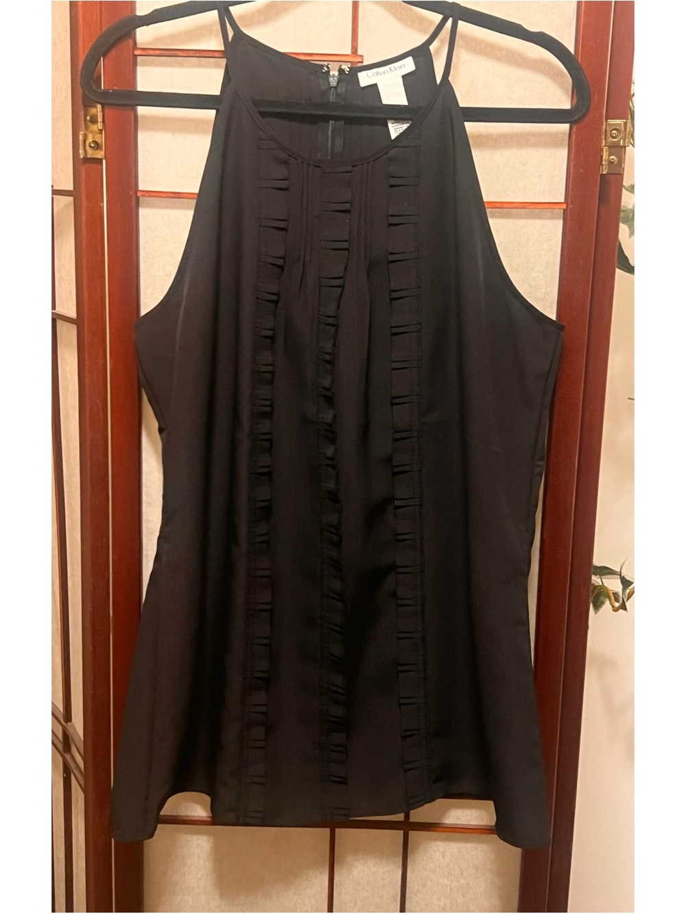 Calvin Klein Ruffle Front Halter Dress
